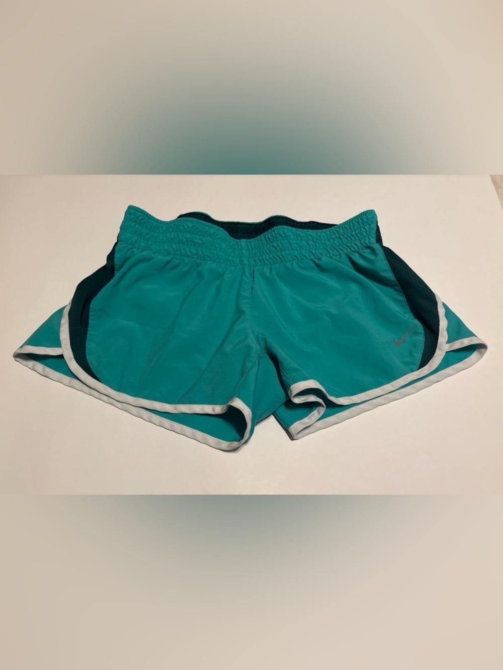Nike Teal Athletic Running Shorts with White Trim